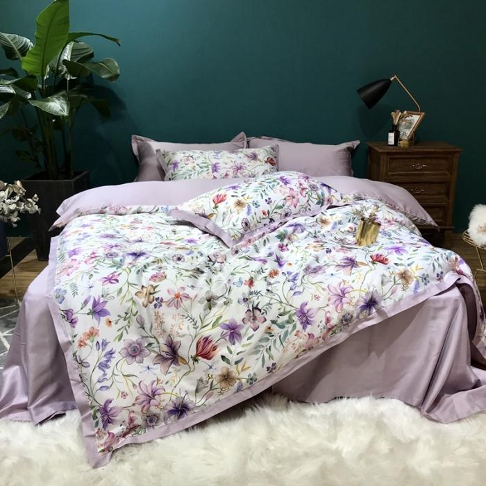 91家纺网 家纺一手货源 找家纺 太古汇 2020新款60支数码印花四件套 雪菲娜