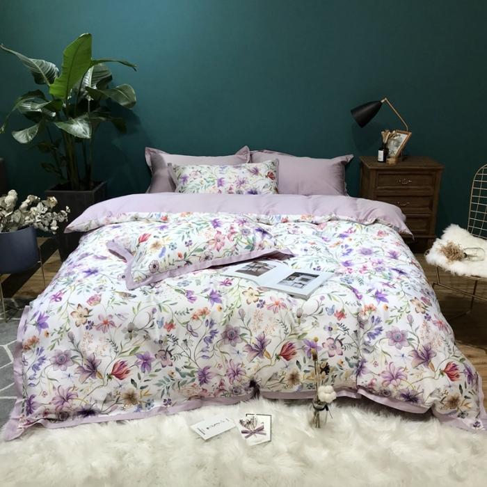 91家纺网 家纺一手货源 找家纺 太古汇 2020新款60支数码印花四件套 雪菲娜