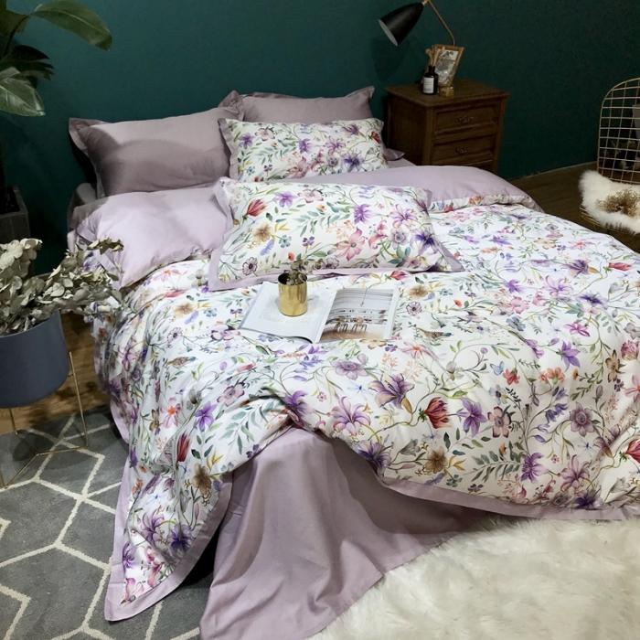 91家纺网 家纺一手货源 找家纺 太古汇 2020新款60支数码印花四件套 雪菲娜