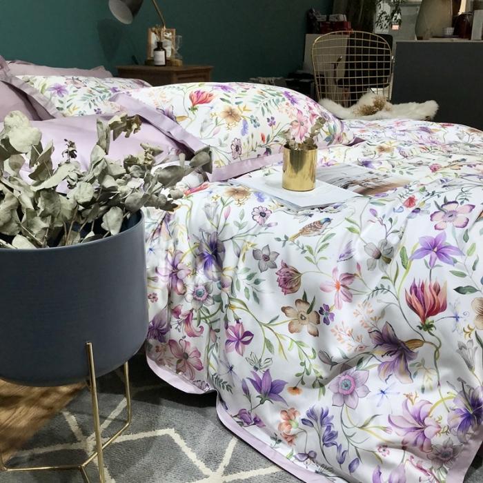 91家纺网 家纺一手货源 找家纺 太古汇 2020新款60支数码印花四件套 雪菲娜