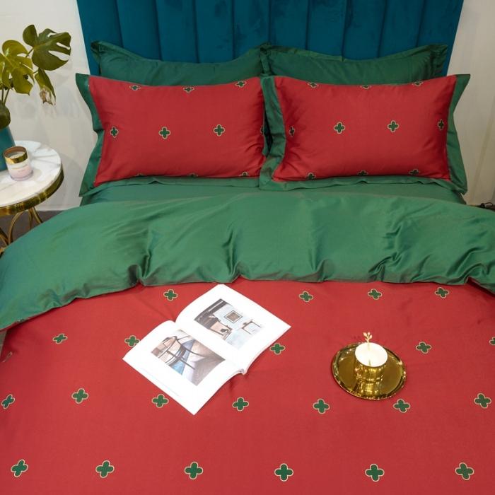 91家纺网 家纺一手货源 找家纺 太古汇 2020新款60支数码印花四件套 查尔斯红