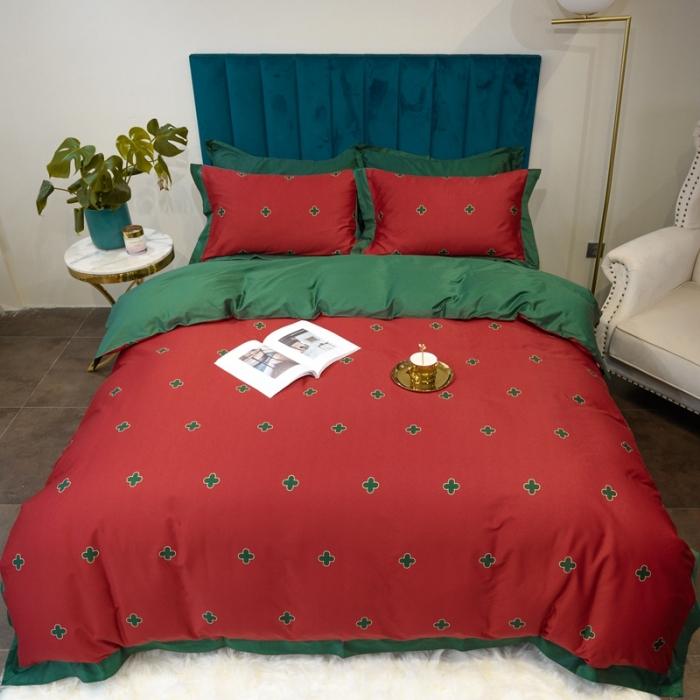 91家纺网 家纺一手货源 找家纺 太古汇 2020新款60支数码印花四件套 查尔斯红