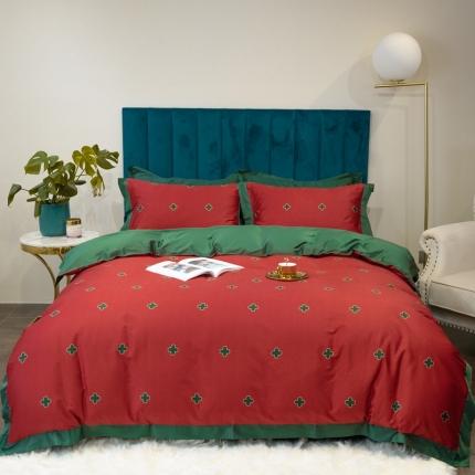 太古汇 2020新款60支数码印花四件套 查尔斯红