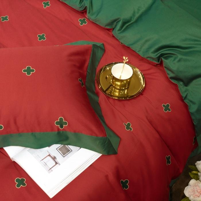 91家纺网 家纺一手货源 找家纺 太古汇 2020新款60支数码印花四件套 查尔斯红