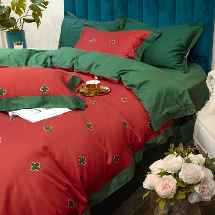 91家纺网 家纺一手货源 找家纺 太古汇 2020新款60支数码印花四件套 查尔斯红