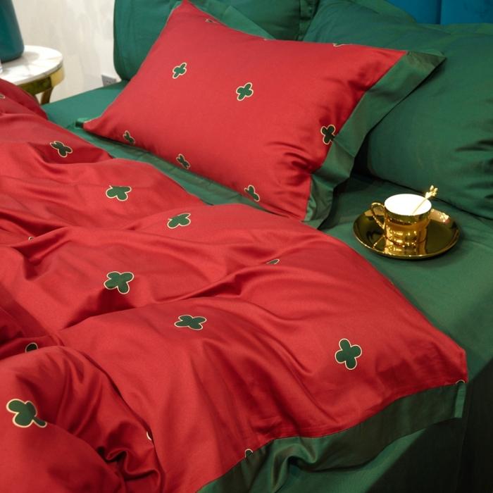 91家纺网 家纺一手货源 找家纺 太古汇 2020新款60支数码印花四件套 查尔斯红