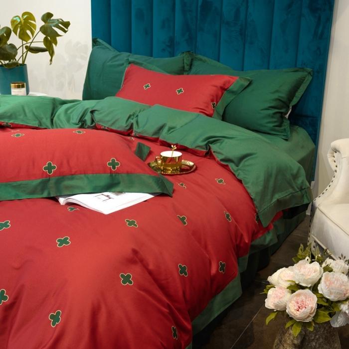 91家纺网 家纺一手货源 找家纺 太古汇 2020新款60支数码印花四件套 查尔斯红