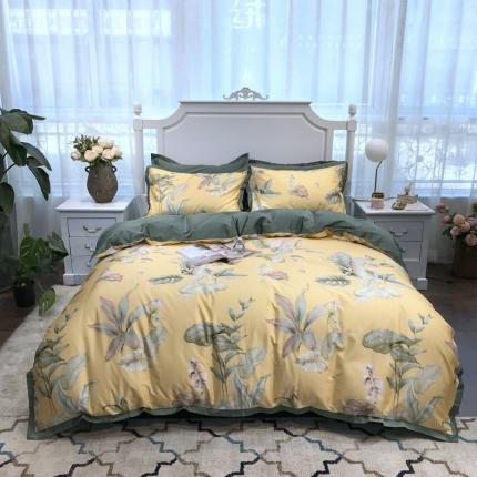 91家纺网 家纺一手货源 找家纺 太古汇 2020新款60支数码印花四件套 克丽丝-黄