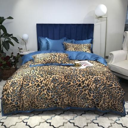 91家纺网 家纺一手货源 找家纺 太古汇 2020新款60支数码印花四件套 桑德拉-桔黄