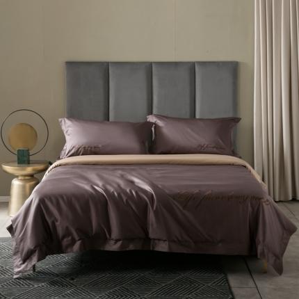 91家纺网 家纺一手货源 找家纺 （总）太古汇 2020新款纯色双拼绣花四件套