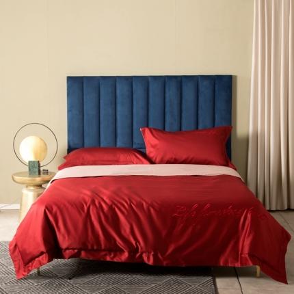 91家纺网 家纺一手货源 找家纺 （总）太古汇 2020新款纯色双拼绣花四件套