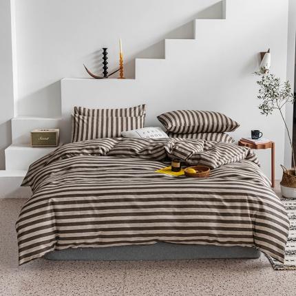 91家纺网 家纺一手货源 找家纺 简宜 2020新款纯棉四件套 维尚咖条