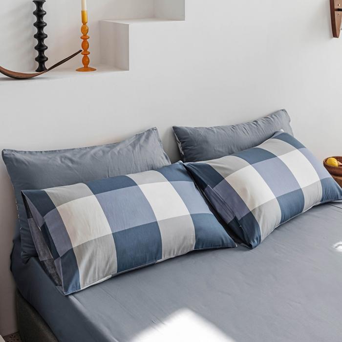 91家纺网 家纺一手货源 找家纺 简宜 2020新款纯棉四件套 蓝大格