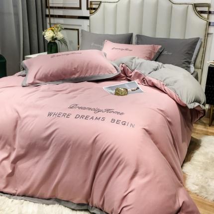 91家纺网 家纺一手货源 找家纺 （总）索飞特 2021春夏新款高密度水洗棉宽边刺绣四件套