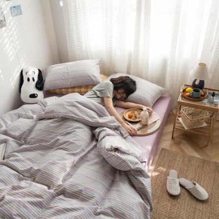 91家纺网 家纺一手货源 找家纺 希文 2020年全棉13372印花四件套素雅系列 彩虹之旅