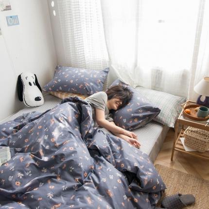 91家纺网 家纺一手货源 找家纺 希文 2020年全棉印花四件套素雅系列幻兰