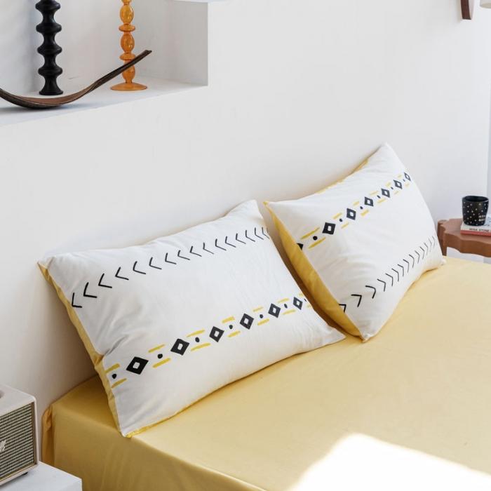 91家纺网 家纺一手货源 找家纺 艾沁 2020新款波西米亚风纯棉四件套 巴洛克-黄