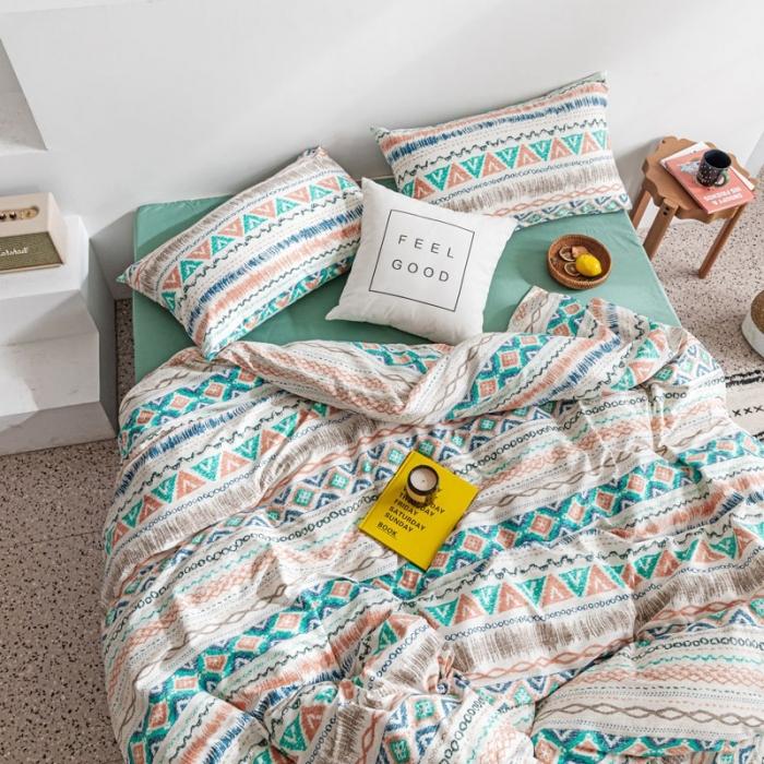 91家纺网 家纺一手货源 找家纺 艾沁 2020新款波西米亚风纯棉四件套 扶苏