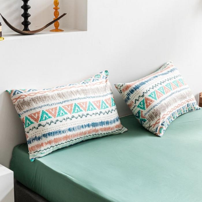 91家纺网 家纺一手货源 找家纺 艾沁 2020新款波西米亚风纯棉四件套 扶苏