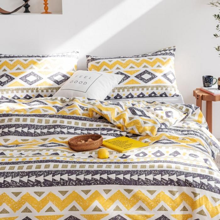 91家纺网 家纺一手货源 找家纺 艾沁 2020新款波西米亚风纯棉四件套 回纹