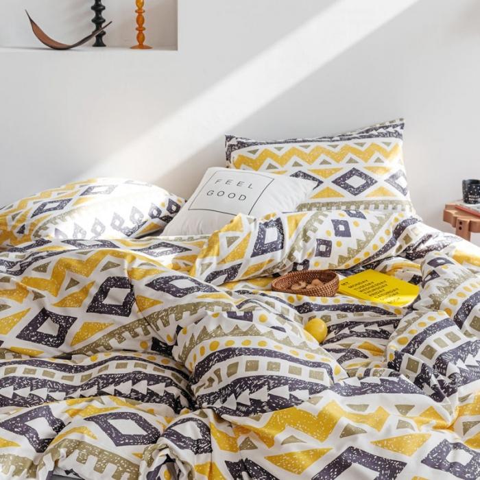 91家纺网 家纺一手货源 找家纺 艾沁 2020新款波西米亚风纯棉四件套 回纹