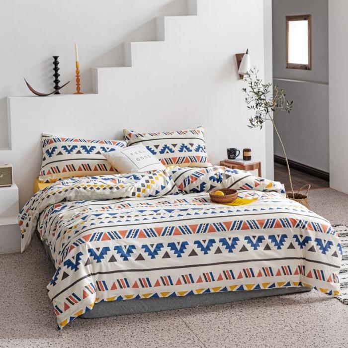 91家纺网 家纺一手货源 找家纺 艾沁 2020新款波西米亚风纯棉四件套 溢彩