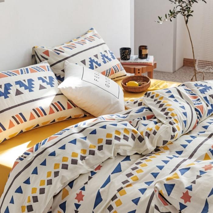 91家纺网 家纺一手货源 找家纺 艾沁 2020新款波西米亚风纯棉四件套 溢彩