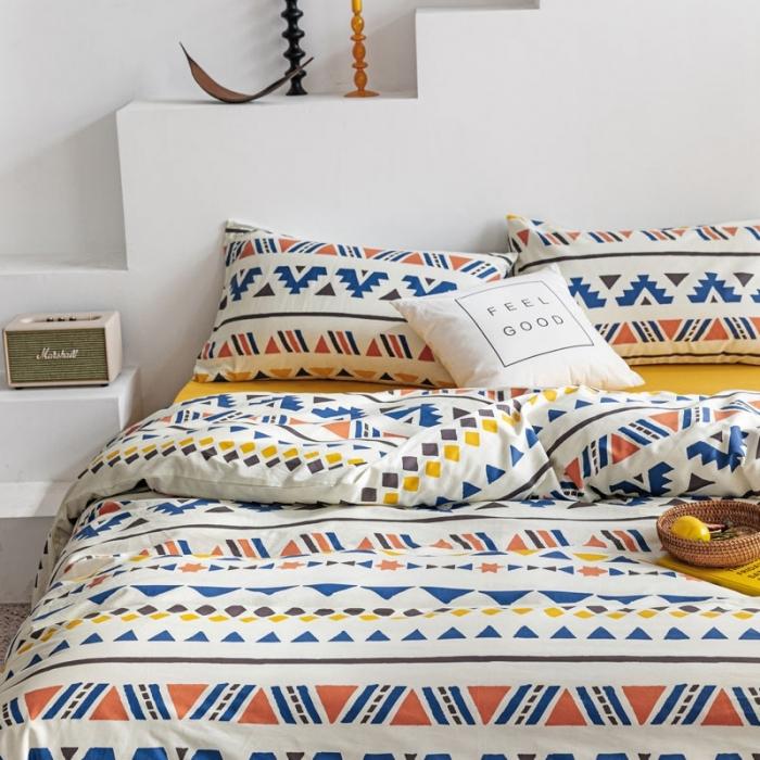 91家纺网 家纺一手货源 找家纺 艾沁 2020新款波西米亚风纯棉四件套 溢彩