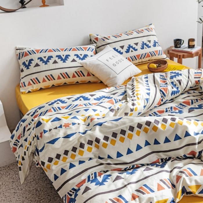 91家纺网 家纺一手货源 找家纺 艾沁 2020新款波西米亚风纯棉四件套 溢彩