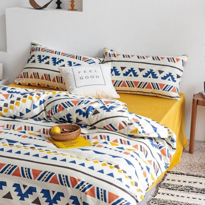 91家纺网 家纺一手货源 找家纺 艾沁 2020新款波西米亚风纯棉四件套 溢彩