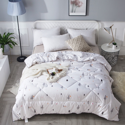 91家纺网 家纺一手货源 找家纺 莱宁被业 13372全棉棉花保暖被 沐浴森林