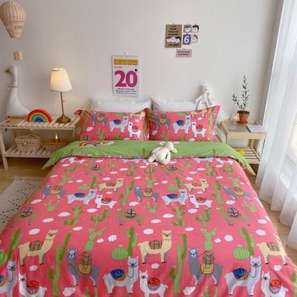 91家纺网 家纺一手货源 找家纺 （总）窝米 2020春夏新品-萌系卡通风系列四件套床笠款