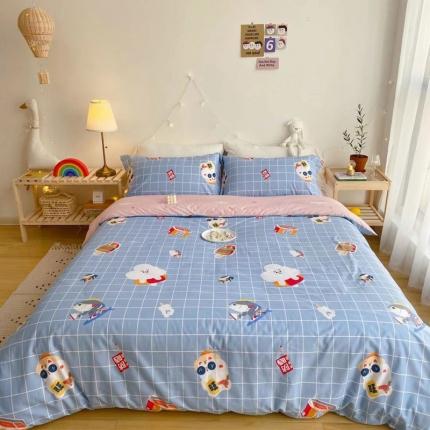 91家纺网 家纺一手货源 找家纺 （总）窝米 2020春夏新品-萌系卡通风系列四件套床笠款