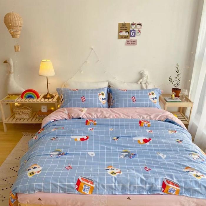 91家纺网 家纺一手货源 找家纺 窝米 2020春夏新品-萌系卡通风系列四件套 小商店