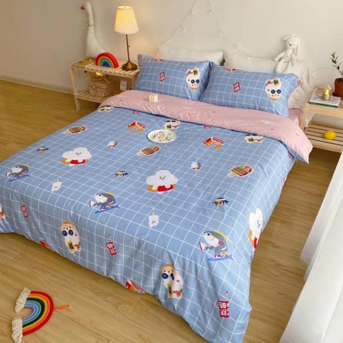 91家纺网 家纺一手货源 找家纺 窝米 2020春夏新品-萌系卡通风系列四件套 小商店