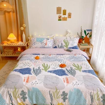 91家纺网 家纺一手货源 找家纺 （总）窝米 2020春夏新品花卉风系列四件套床笠款