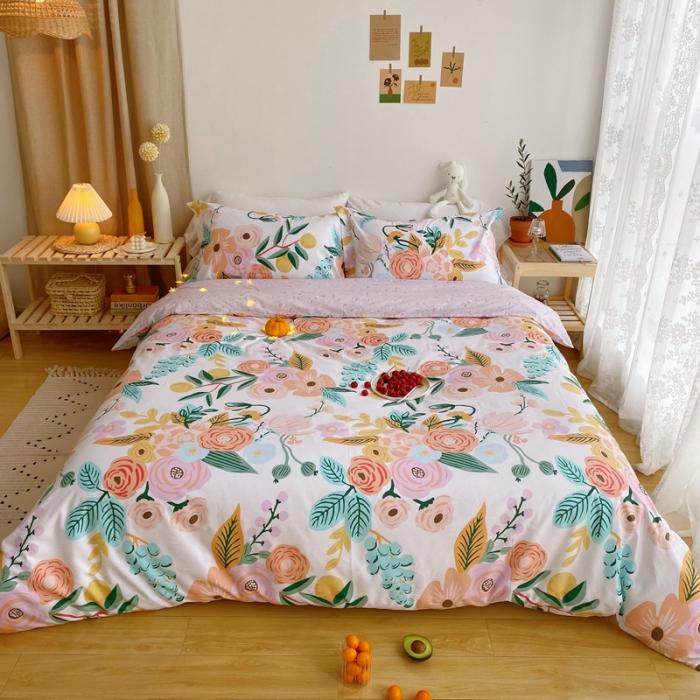 91家纺网 家纺一手货源 找家纺 窝米 2020春夏新品花卉风系列四件套 花絮