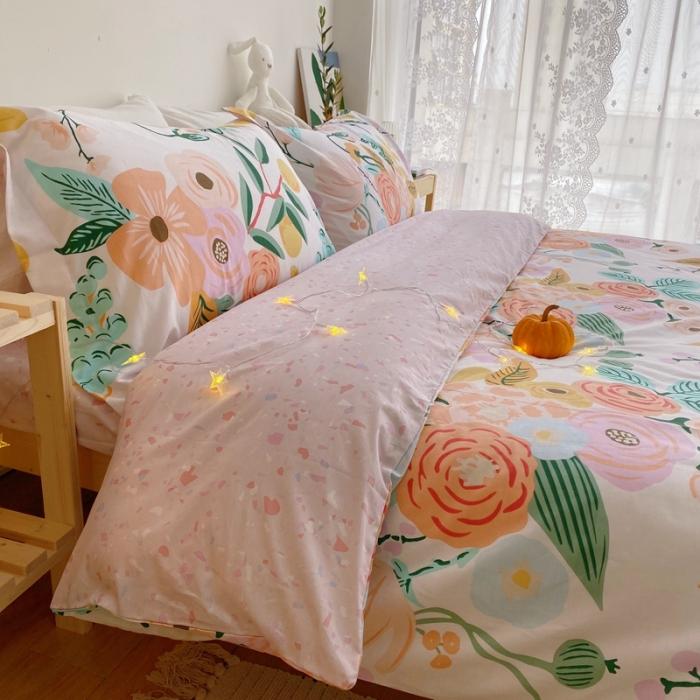 91家纺网 家纺一手货源 找家纺 窝米 2020春夏新品花卉风系列四件套 花絮