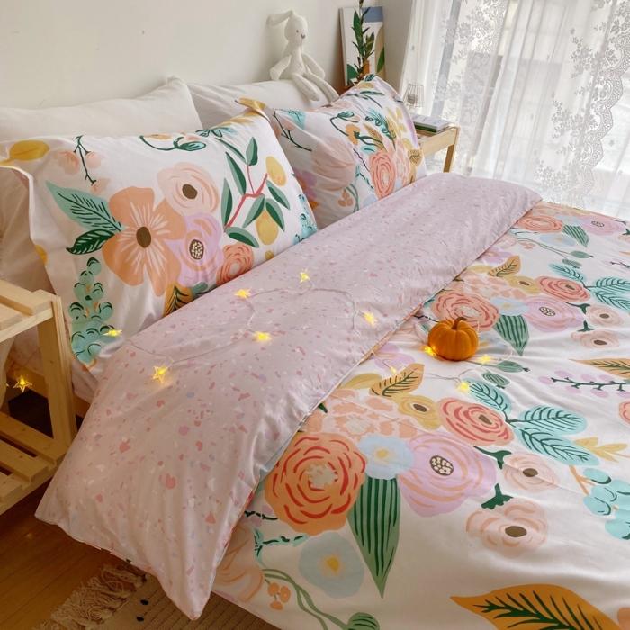 91家纺网 家纺一手货源 找家纺 窝米 2020春夏新品花卉风系列四件套 花絮