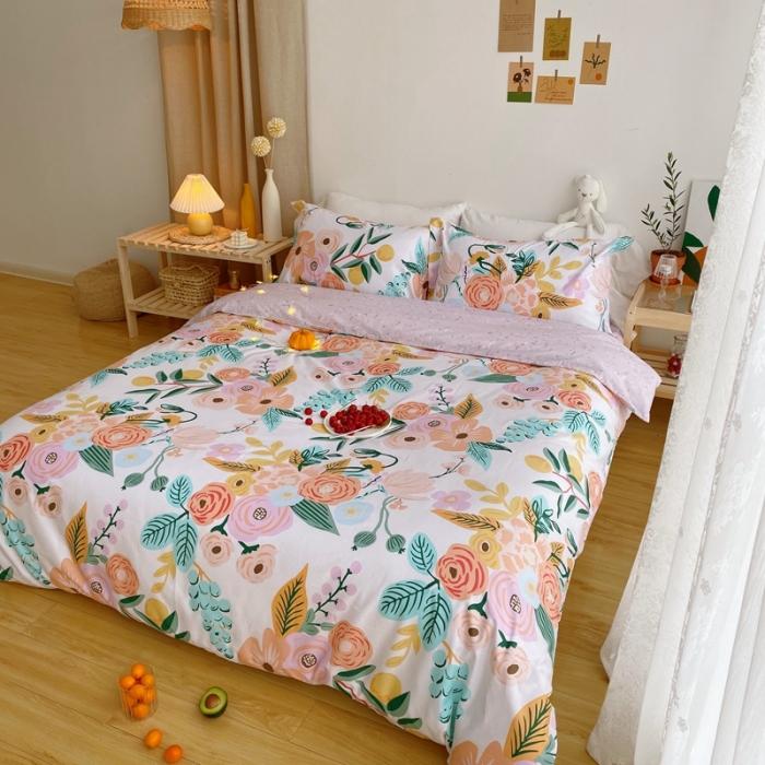 91家纺网 家纺一手货源 找家纺 窝米 2020春夏新品花卉风系列四件套 花絮