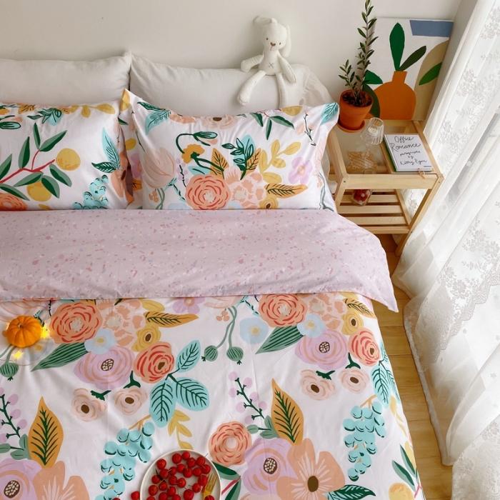 91家纺网 家纺一手货源 找家纺 窝米 2020春夏新品花卉风系列四件套 花絮