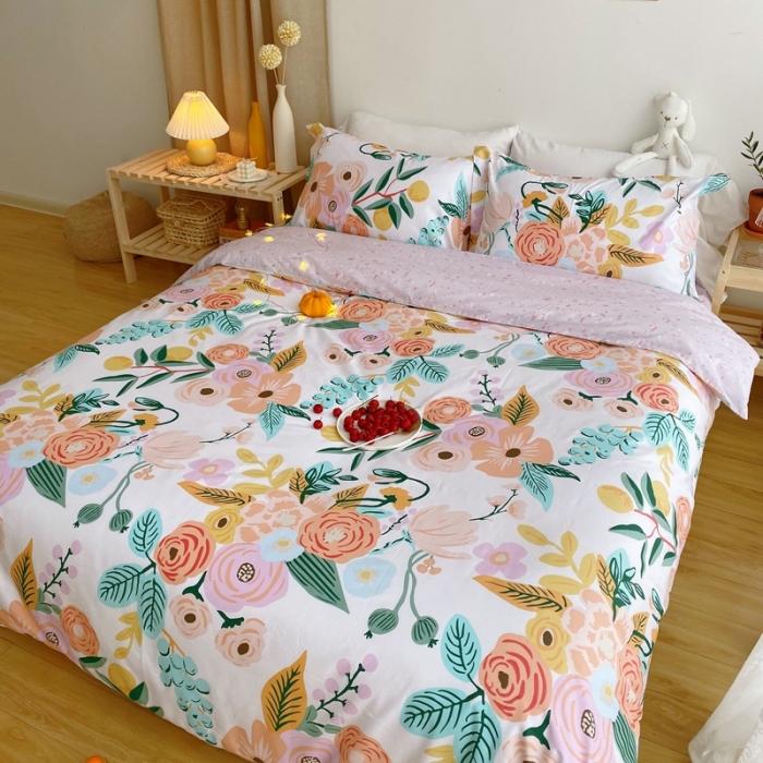 91家纺网 家纺一手货源 找家纺 窝米 2020春夏新品花卉风系列四件套 花絮