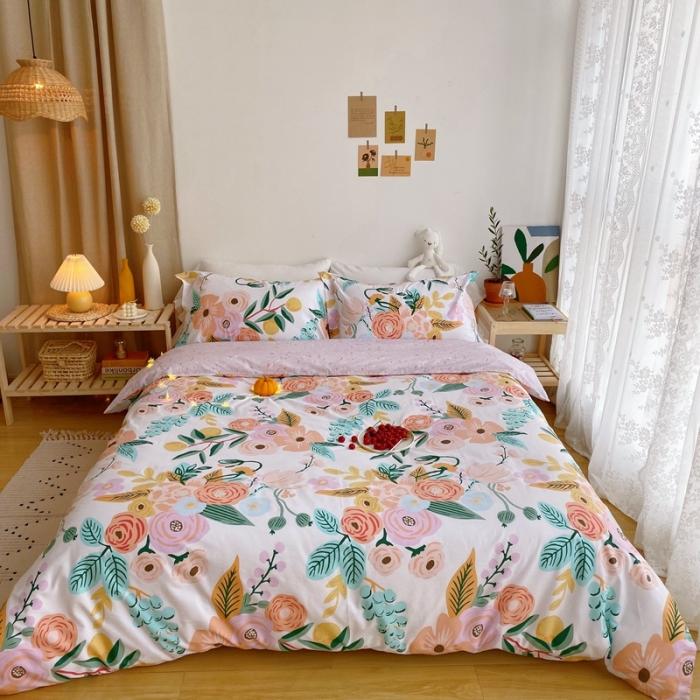 91家纺网 家纺一手货源 找家纺 窝米 2020春夏新品花卉风系列四件套 花絮