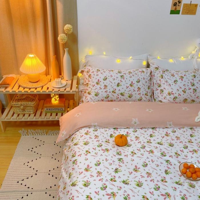 91家纺网 家纺一手货源 找家纺 窝米 2020春夏新品花卉风系列四件套 蜜家