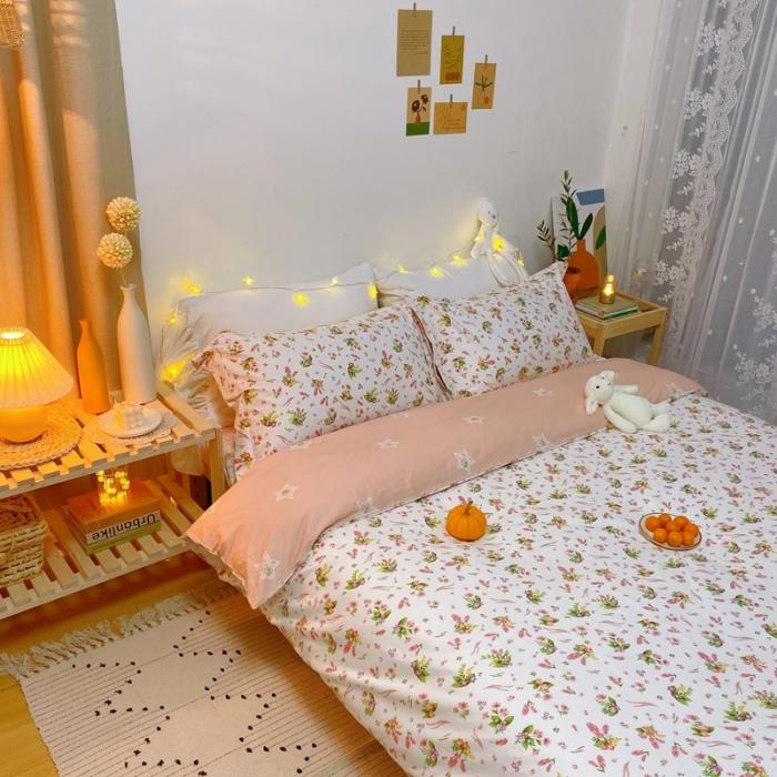 91家纺网 家纺一手货源 找家纺 窝米 2020春夏新品花卉风系列四件套 蜜家