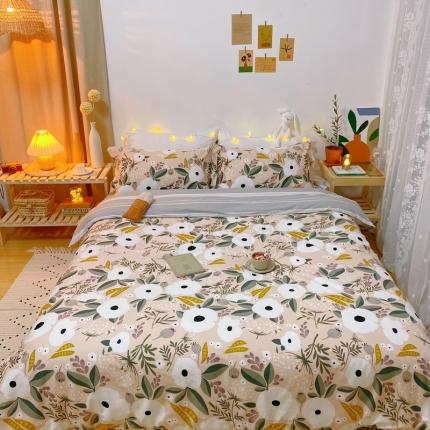 91家纺网 家纺一手货源 找家纺 窝米 2020春夏新品花卉风系列四件套 世锦花