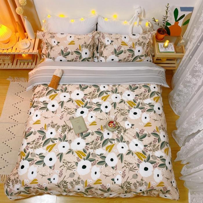 91家纺网 家纺一手货源 找家纺 窝米 2020春夏新品花卉风系列四件套 世锦花