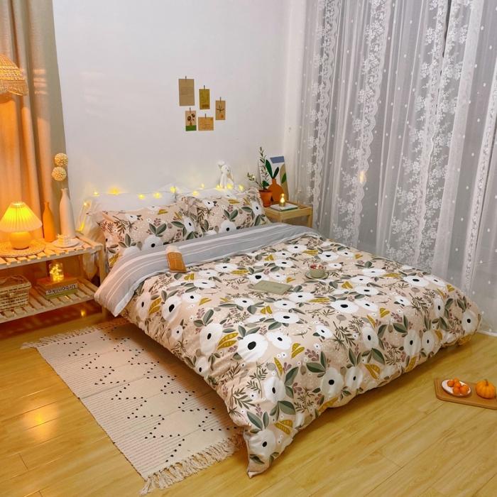 91家纺网 家纺一手货源 找家纺 窝米 2020春夏新品花卉风系列四件套 世锦花