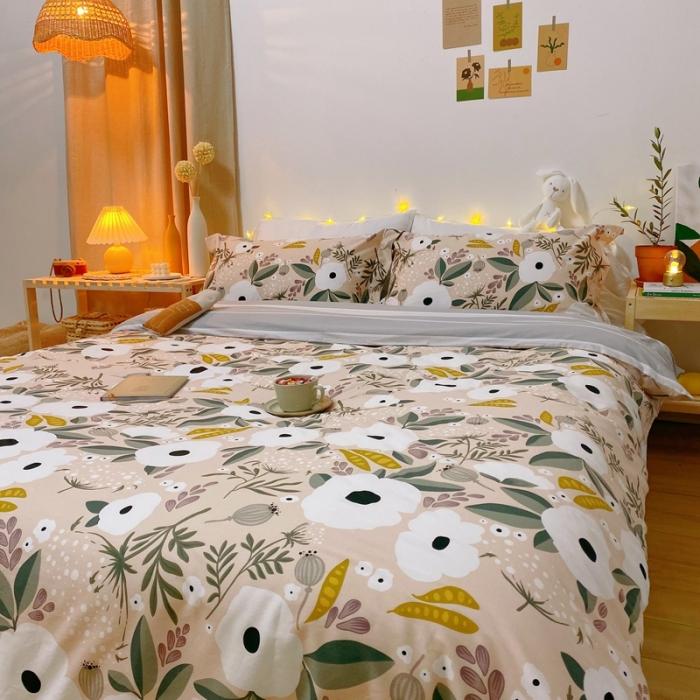 91家纺网 家纺一手货源 找家纺 窝米 2020春夏新品花卉风系列四件套 世锦花