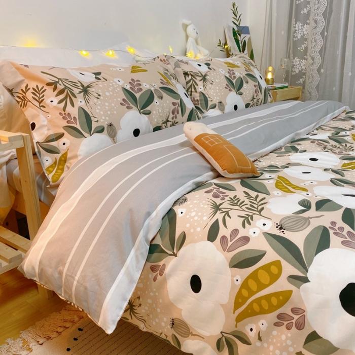 91家纺网 家纺一手货源 找家纺 窝米 2020春夏新品花卉风系列四件套 世锦花